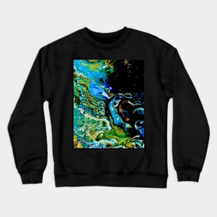 Flying Ocean abstract fluid art Crewneck Sweatshirt